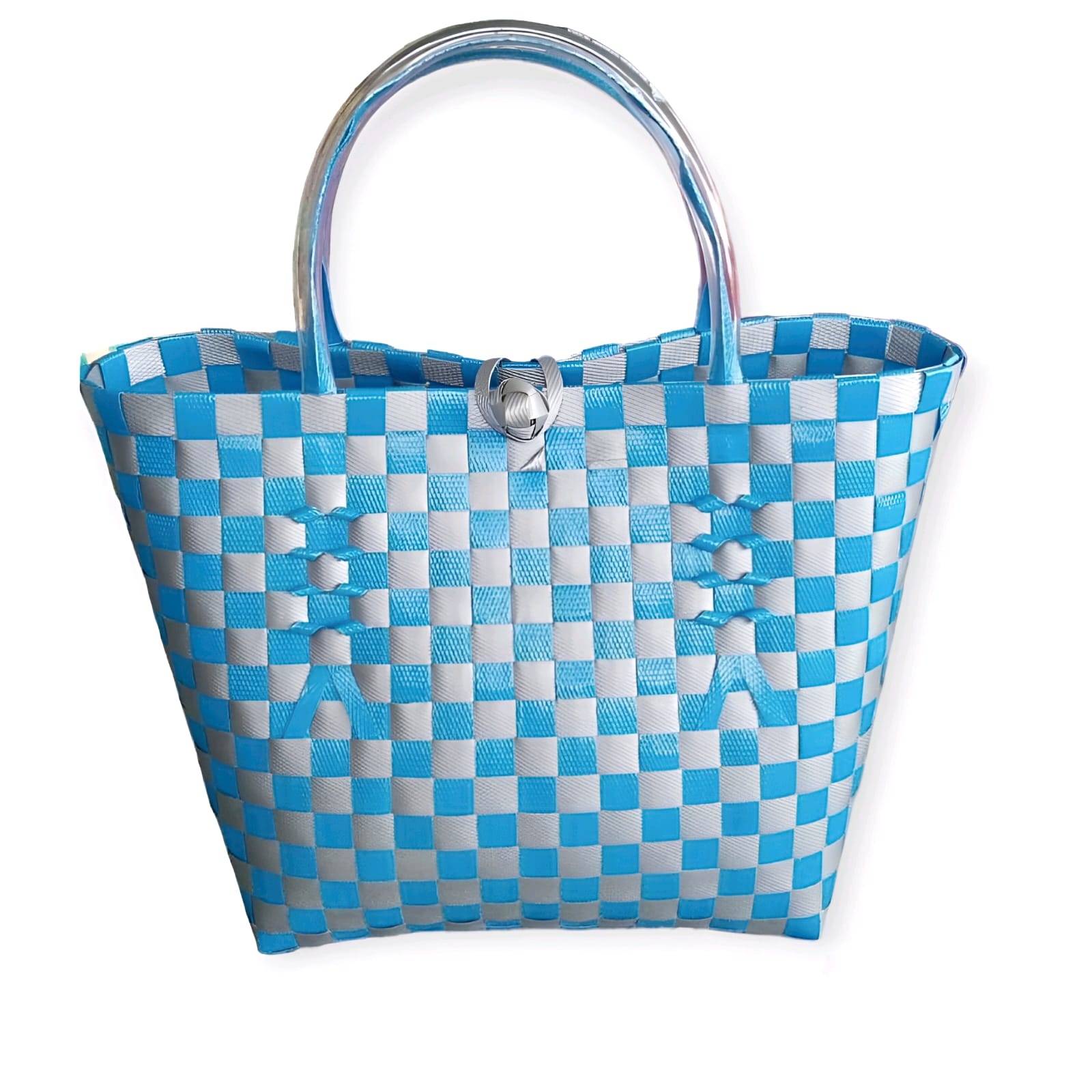 Azure Checkered Carryall